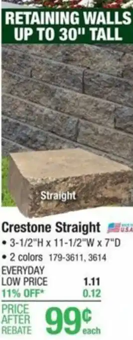 Menards Crestone Straight offer