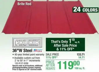 Menards 36"W Steel offer