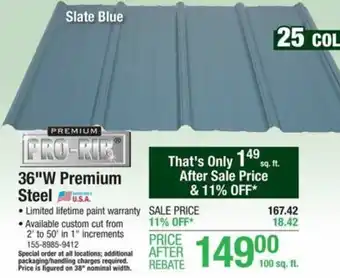 Menards 36" W Premium Steel offer
