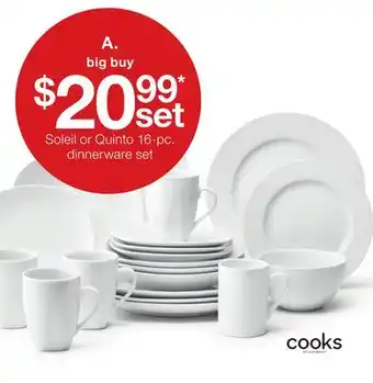JC Penney Soleil or Quinto 16-pc. dinnerware set offer