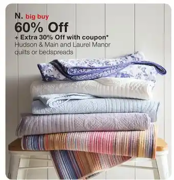 JC Penney Hudson & Main and Laurel Manor quilts or bedspreads offer