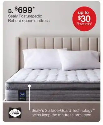 JC Penney Sealy Posturepedic Retford queen mattress offer