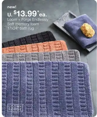JC Penney Loom + Forge Endlessly Soft memory foam 17x24 bath rug offer