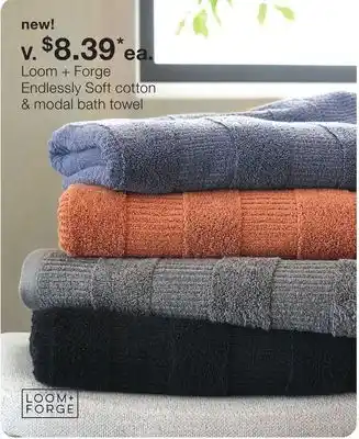 JC Penney Loom + Forge Endlessly Soft cotton & modal bath towel offer