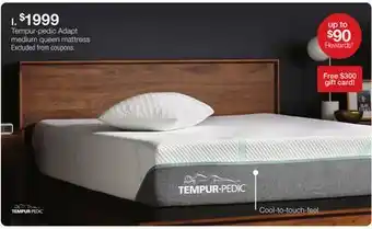 JC Penney Tempur-pedic Adapt medium queen mattress offer