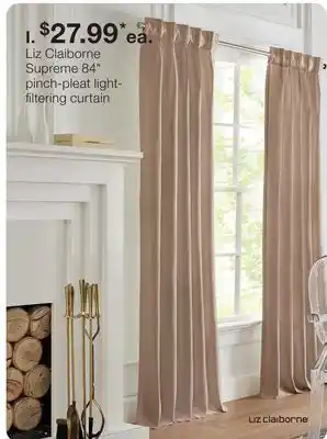 JC Penney Liz Claiborne Supreme 84 pinch-pleat light-filtering curtain offer