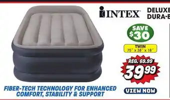 Big 5 Intex Twin 16.5 Deluxe Pillow Rest Dura-Beam Airbed with Built-In Electric Pump offer