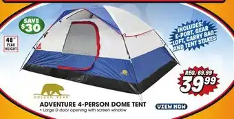 Big 5 Golden Bear Adventure 4-Person Dome Tent offer