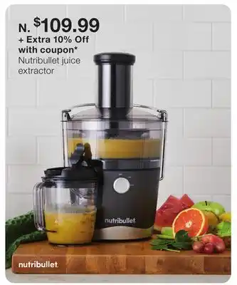 JC Penney Nutribullet juice extractor offer