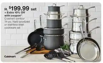 JC Penney Cuisinart contour 14-pc. hard-anodized or stainless steel cookware set offer