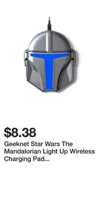 Game Stop Geeknet Star Wars The Mandalorian Light Up Wireless Charging Pad GameStop Exclusive offer