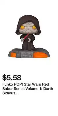 Game Stop Funko POP! Star Wars Red Saber Series Volume 1: Darth Sidious Glow-in-the-Dark Bobblehead GameStop Exclusive offer