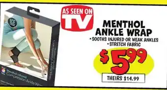 Ollie's MENTHOL ANKLE WRAP offer
