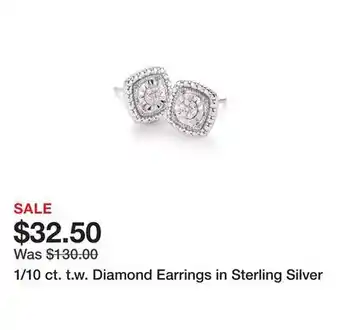 Belk 1/10 ct. t.w. Diamond Earrings in Sterling Silver offer