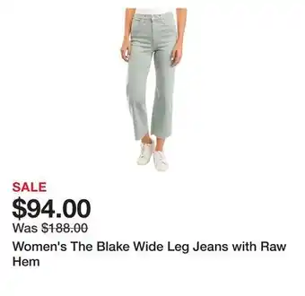 Belk Women's The Blake Wide Leg Jeans with Raw Hem offer