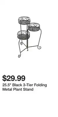 Big Lots 25.5 Black 3-Tier Folding Metal Plant Stand offer