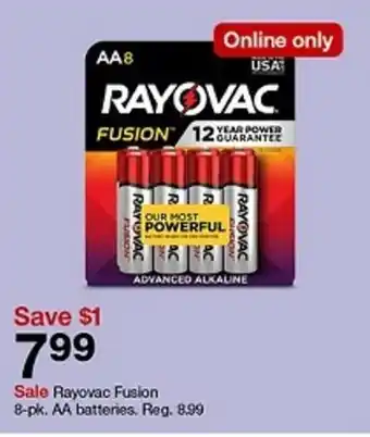 Target Rayovac Fusion 8-pk. AA batteries offer