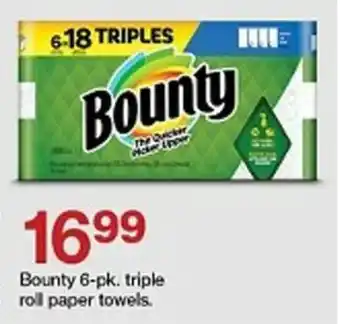 Target Bounty 6-pk. triple roll paper towels offer