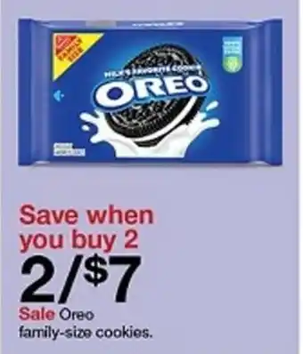 Target Oreo family-size cookies. offer