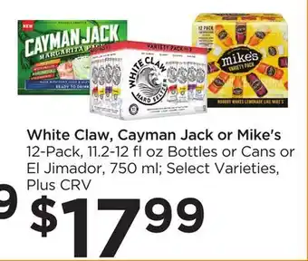 Food 4 Less White Claw, Cayman Jack or Mike's offer