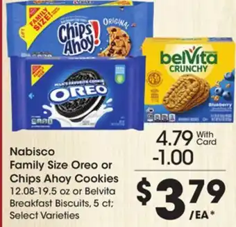 Ralphs Nabisco Family Size Oreo or Chips Ahoy Cookies offer