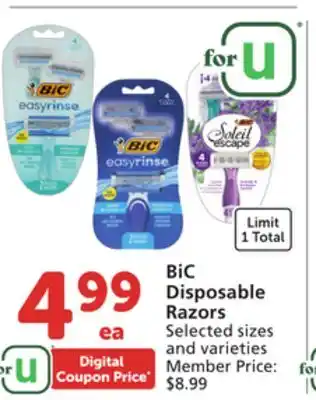 Albertsons BiC Disposable Razors offer