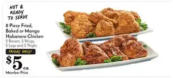 Pavilions 8 Piece Fried, Baked or Mango Habanero Chicken offer