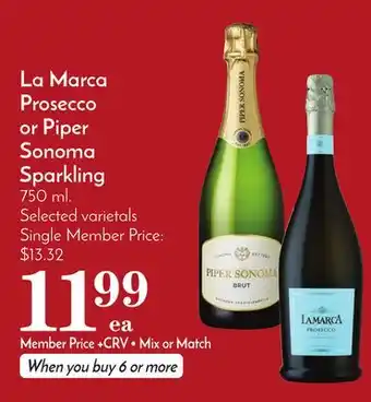Pavilions La Marca Prosecco or Piper Sonoma Sparkling offer