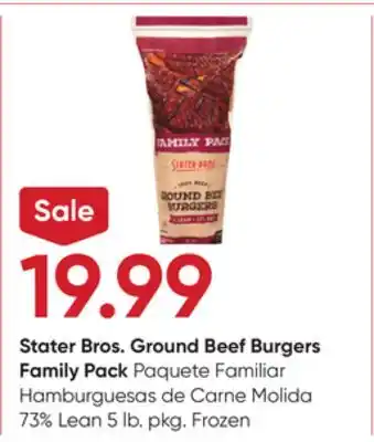 Stater Bros Stater Bros. Ground Beef Burgers Family Pack offer