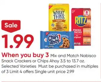 Stater Bros Nabisco Snack Crackers or Chips Ahoy offer