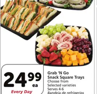 Vons Grab'N Go Snack Square Trays offer