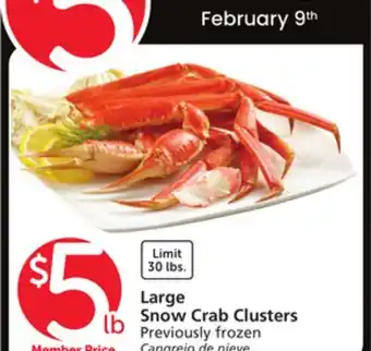 Vons Large Snow Crab Clusters offer