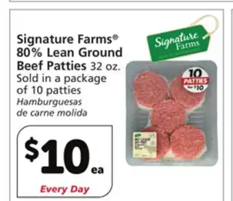 Vons Signature Farms 80% Lean Ground Beef Patties offer