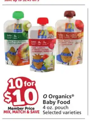 Vons O Organics Baby Food offer