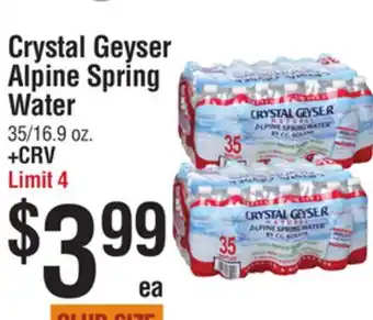 Smart & Final Crystal Geyser Alpine Spring Water offer
