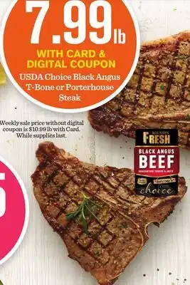 Mariano's USDA Choice Black Angus T-Bone or Porterhouse Steak offer