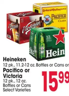 Jewel-Osco Heineken 12 pk., 11.2-12 oz. Bottles or Cans or Pacifico or Victoria 12 pk., 12 oz. Bottles or Cans offer