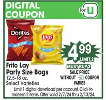 Jewel-Osco Frito Lay Party Size Bags offer