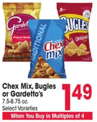 Jewel-Osco Chex Mix, Bugles or Gardetto's offer