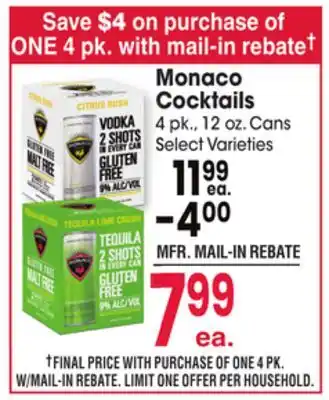 Jewel-Osco Monaco Cocktails offer