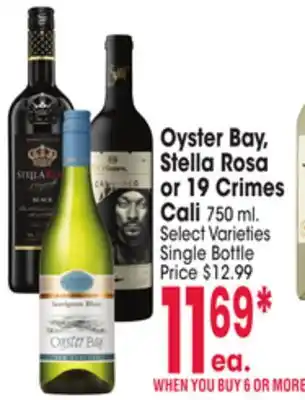 Jewel-Osco Oyster Bay, Stella Rosa or 19 Crimes Cali offer