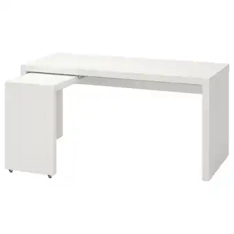 Ikea Malm Desk with pull-out panel, white, 59 1/2x25 5/8 offer