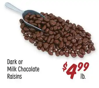 Sprouts Farmers Market Dark or Milk Chocolate Raisins offer