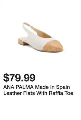 Marshalls ANA PALMA Made In Spain Leather Flats With Raffia Toe offer