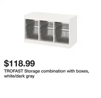 Ikea TROFAST Storage combination with boxes, white/dark gray offer