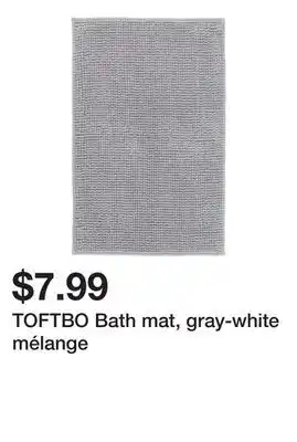 Ikea TOFTBO Bath mat, gray-white mélange offer