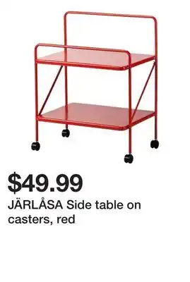 Ikea JÄRLÅSA Side table on casters, red offer