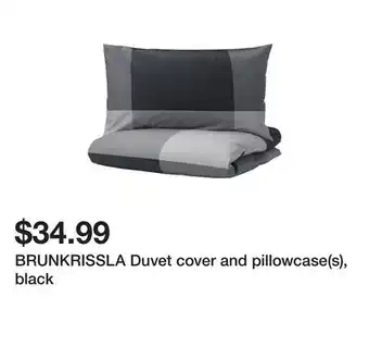 Ikea BRUNKRISSLA Duvet cover and pillowcase(s), black offer