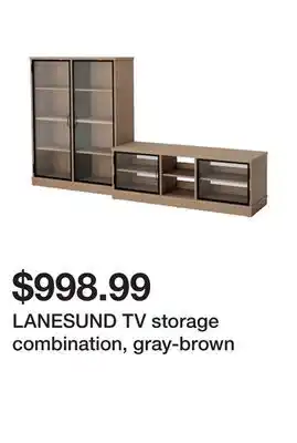 Ikea LANESUND TV storage combination, gray-brown offer