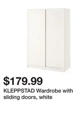 Ikea KLEPPSTAD Wardrobe with sliding doors, white offer